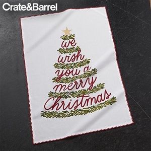 Crate & Barrel Christmas Tree Tea Towel